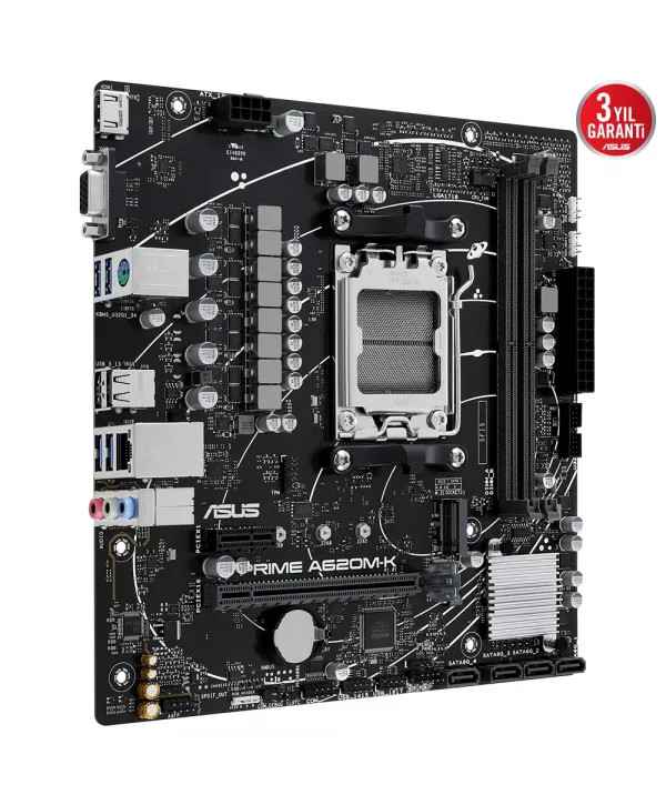 ASUS PRIME A620M-K DDR5 6400+(OC) HDMI VGA M.2 AM5