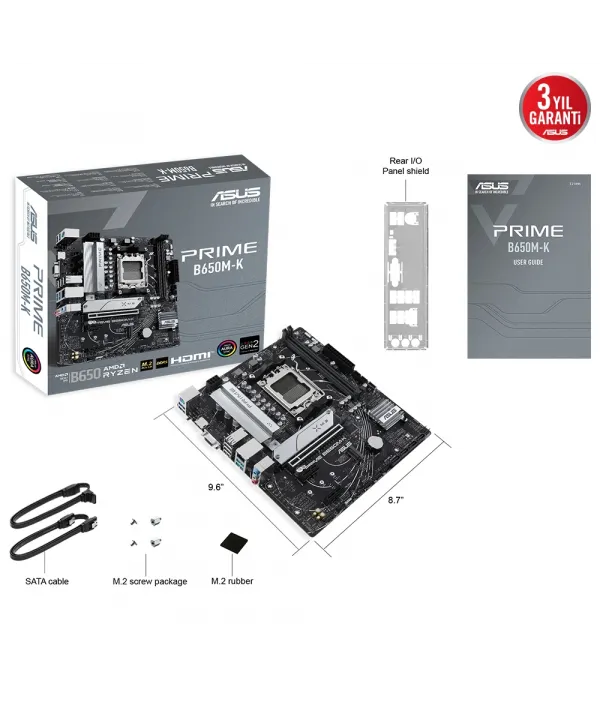 ASUS PRIME B650M-K DDR5 6400+(OC) HDMI VGA M.2 AM5