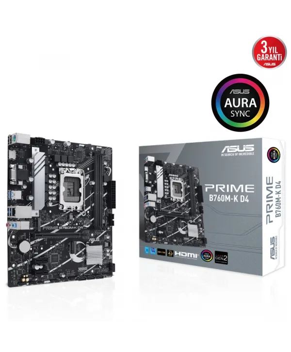 ASUS PRIME B760M-K D4 DDR4 5333MHz(OC) RGB M.2 mATX 1700p