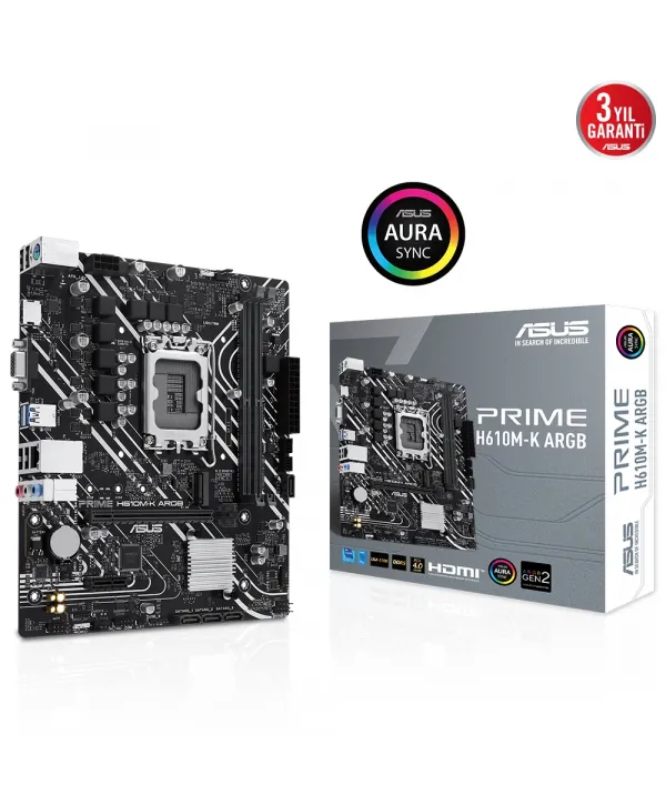ASUS PRIME H610M-K ARGB DDR5 5600MHz M.2 HDMI VGA mATX 1700p