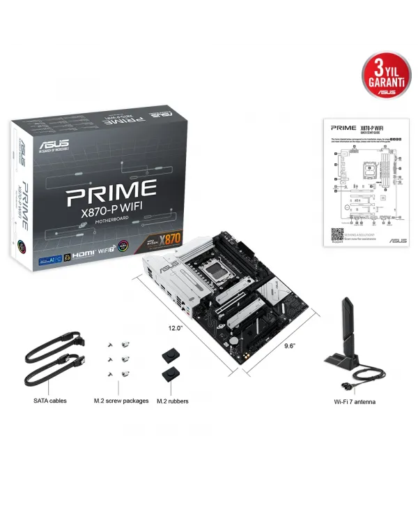ASUS PRIME X870-P WIFI AMD X870 SOKET AM5 DDR5 800