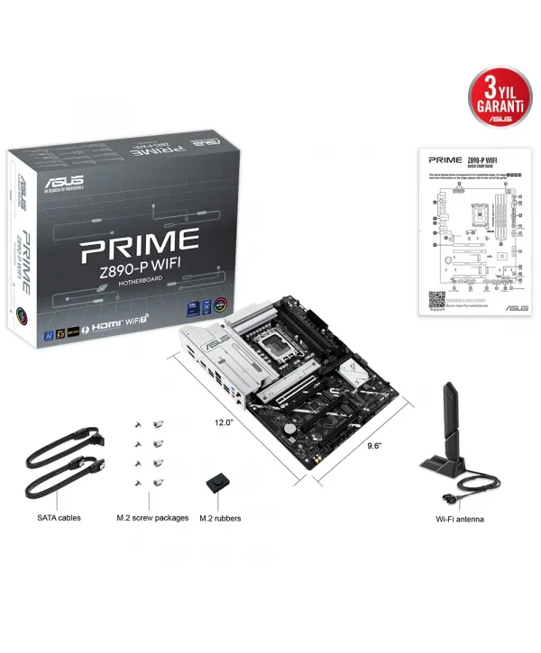 ASUS PRIME Z890-P WIFI DDR5 4XM2 USB3.2 RGB LAN ATX