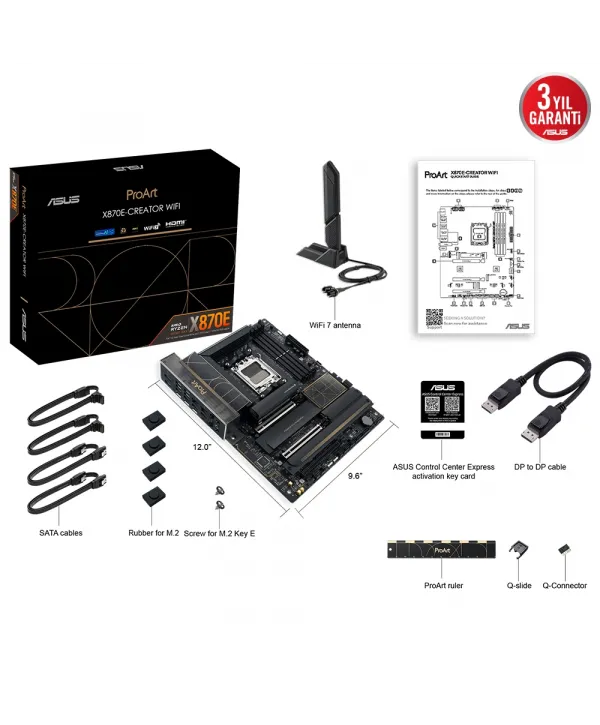ASUS PROART X870E-CREATOR WIFI AMD X870E Soket AM5 DDR5 8000+(OC)MHz ATX
