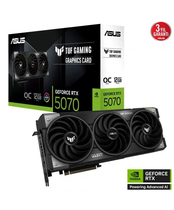 ASUS TUF GAMING GEFORCE RTX 5070 12GB TUF-RTX5070-O12G-GAMING GDDR7 OC EDITION GAMING EKRAN KARTI