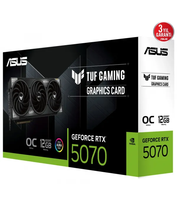ASUS TUF GAMING GEFORCE RTX 5070 12GB TUF-RTX5070-O12G-GAMING GDDR7 OC EDITION GAMING EKRAN KARTI