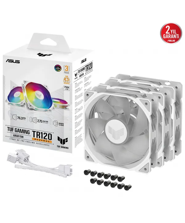 ASUS TUF TR120 120MM ARGB REVERSE 3IN1 BEYAZ KASA FANI