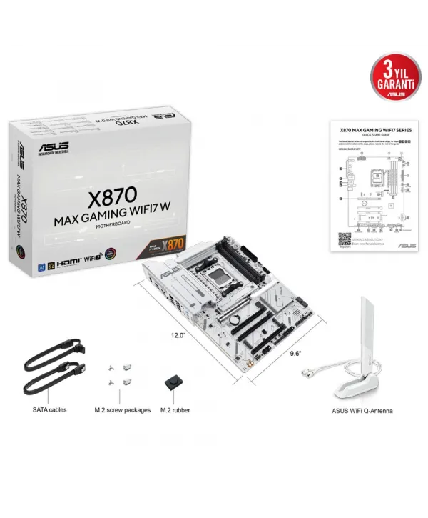 ASUS X870 MAX GAMING WIFI 7  AMD ANAKART BEYAZ