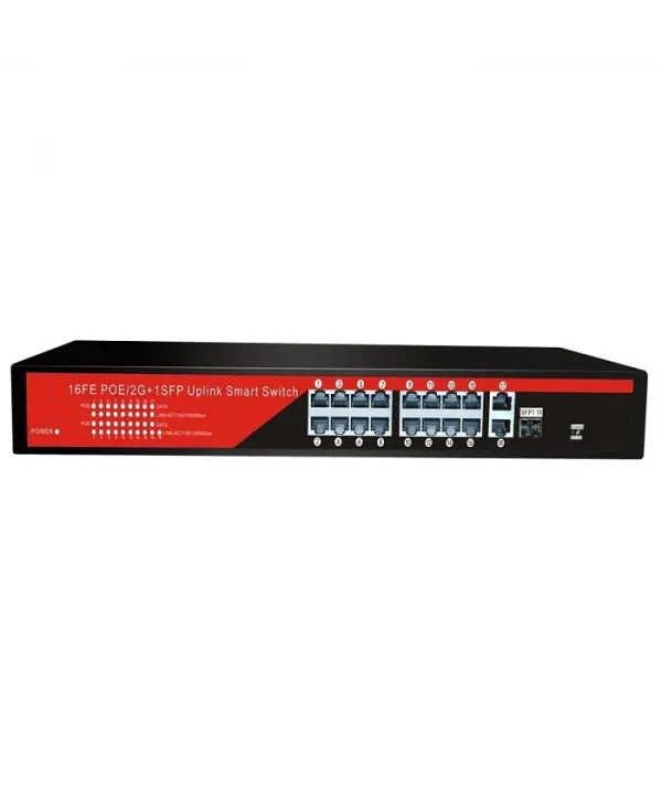 EZCOOL EZ-16PSF-SFP 16PORT 16FE+2GE+1SFP GİGABİT POE SWİTCH 240W