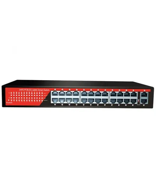 EZCOOL EZ-24PSF 24 PORT 24xFE+2xGE GİGABİT POE SWİTCH 320W