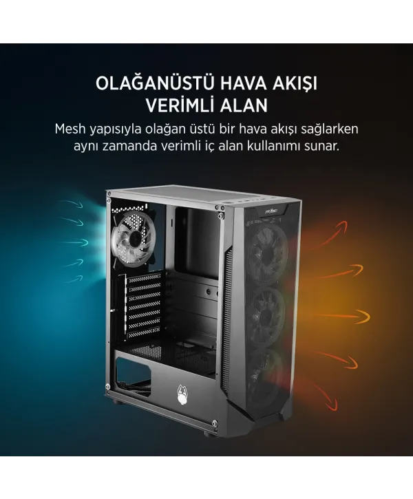 JAMES DONKEY HELIX H800 4XRBW ATX 650W GAMING KASA