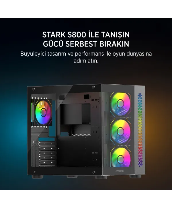 JAMES DONKEY STARK S800 4X ARGB BLACK KASA 750W