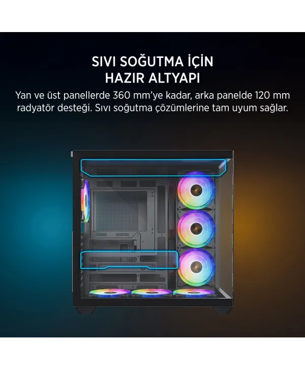 JAMES DONKEY STARK S801 7X ARGB 650W GAMING CASE BLACK