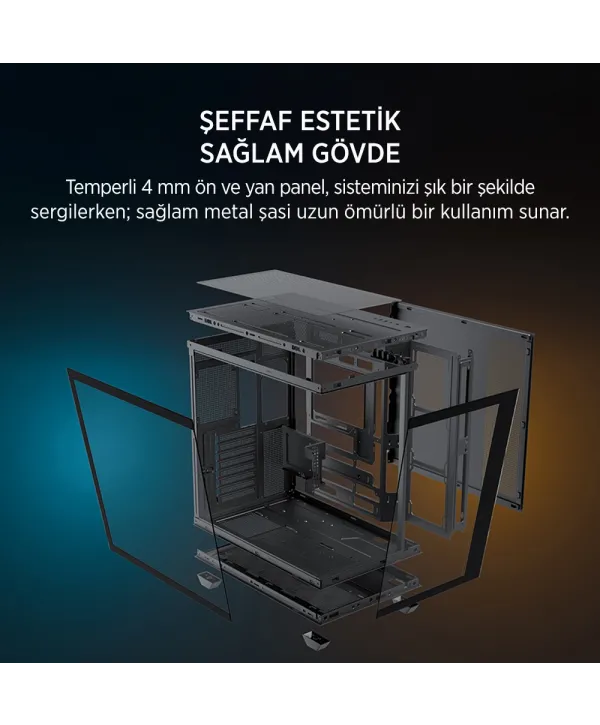 JAMES DONKEY STARK S801 7X ARGB 650W GAMING CASE BLACK