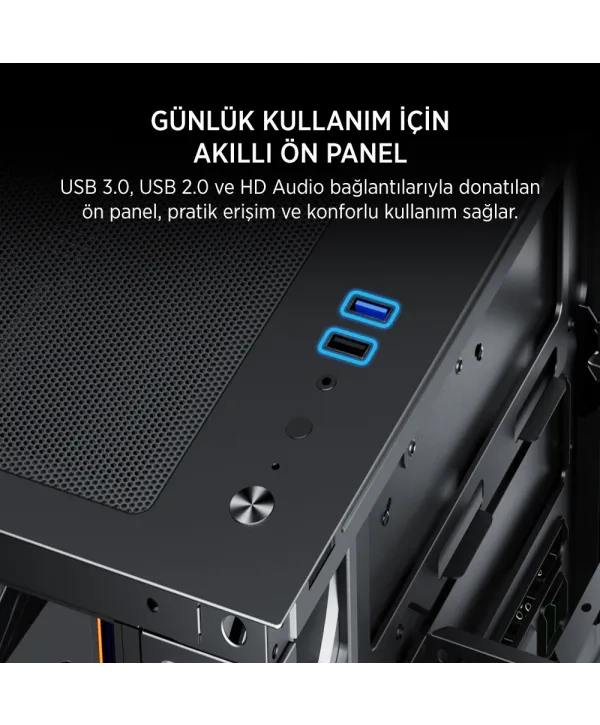 JAMES DONKEY STARK S801 7X ARGB 650W GAMING CASE BLACK