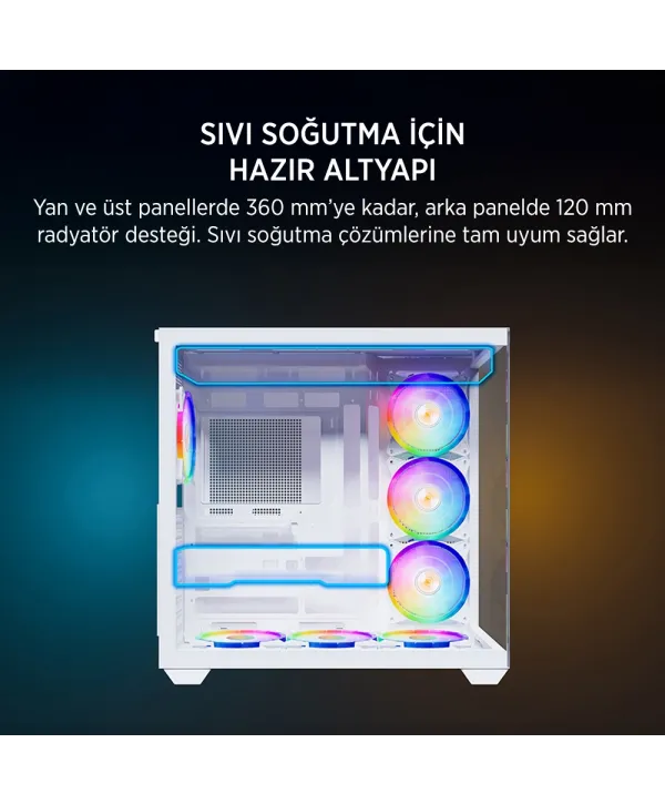 JAMES DONKEY STARK S801 7X ARGB 650W GAMING CASE WHITE