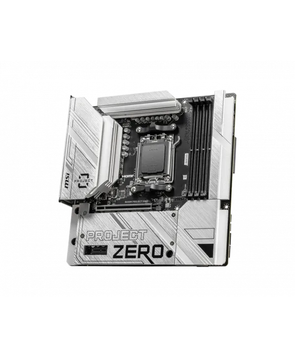 MSI B650M PROJECT ZERO AM5 DDR5 7600MHZ(OC) HDMI DP M.2 USB3.2 2.5G LAN WI-FI 6E mATX