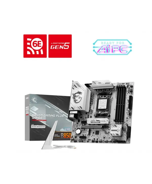 MSI B850M GAMING PLUS WIFI6E DDR5 AM5 8200MHZ(OC) HDMI DP 2X M.2 USB 10GBS 2.5G LAN WI-FI 6E MATX