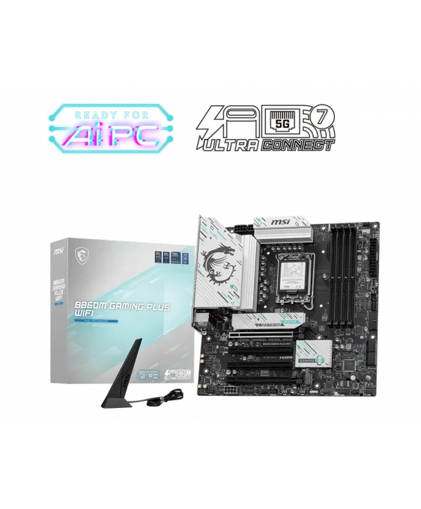 MSI B860M GAMING PLUS WIFI SOKET 1851 DDR5 8600MHZ(OC) 3xM.2 1x TB4 HDMI DISPLAY 5G LAN WIFI 7 mATX