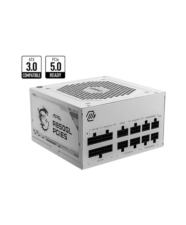MSI MAG A850GL PCIE5 WHITE 850W 80+GOLD POWER SUPPLY