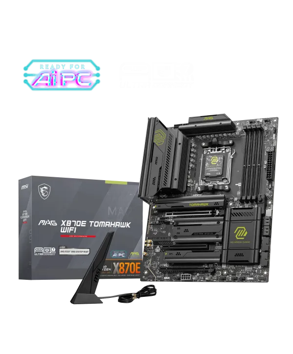 MSI MAG X870E TOMAHAWK WIFI AM5 DDR5 8400MHZ(OC) USB4 4x M.2 HDMI 2X DP 5G LAN WIFI 7 RGB ATX