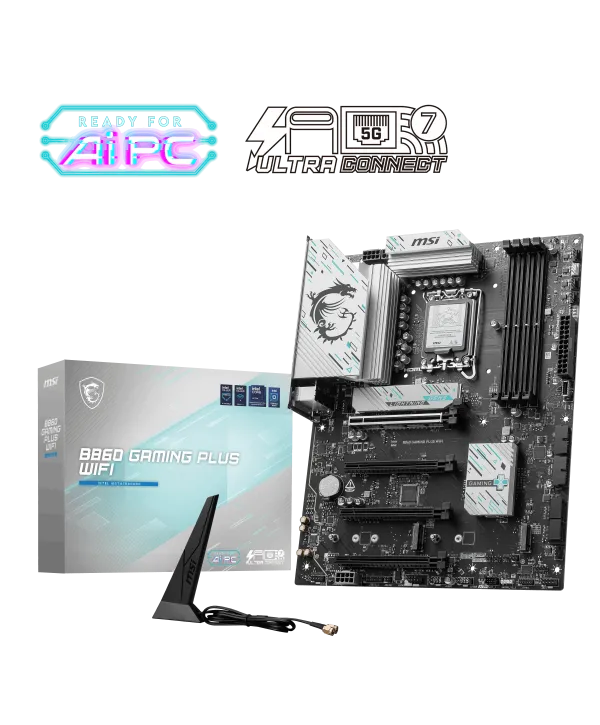 MSI MB B860 GAMING PLUS WIFI SOKET 1851 DDR5 8600MHZ(OC) 3xM.2 1x TB4 HDMI DISPLAY 5G LAN WIFI 7 ATX