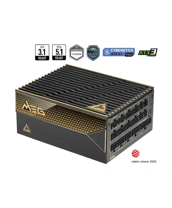 MSI MEG AI1600T PCIE5 1600W80+ TITANIUM FULMODULAR