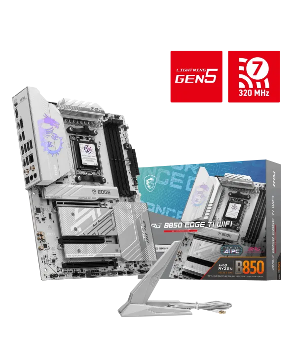MSI MPG B850 EDGE TI WIFI AM5 DDR5 8400MHZ(OC) HDMI 4x M.2 USB 10Gbs 5G LAN WI-FI 7 ATX