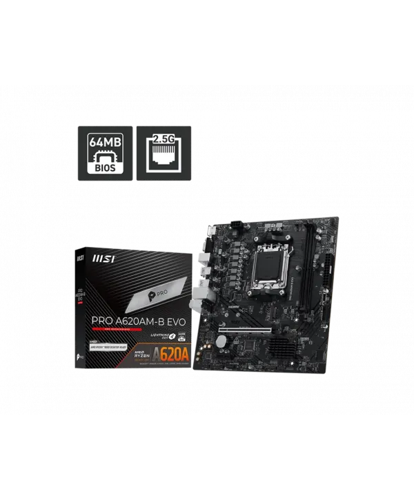 MSI PRO A620AM-B EVO AM5 DDR5 6800(OC) ANAKART