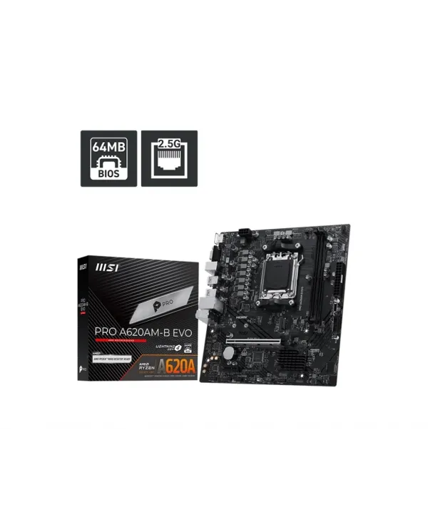 MSI PRO A620AM-B EVO AM5 DDR5 6800(OC) ANAKART