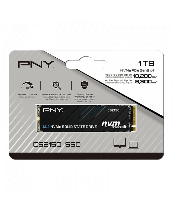 PNY CS2150 1TB 10200/8300 MB/s M.2 NVMe SSD (M280CS2150-1TB-TB)
