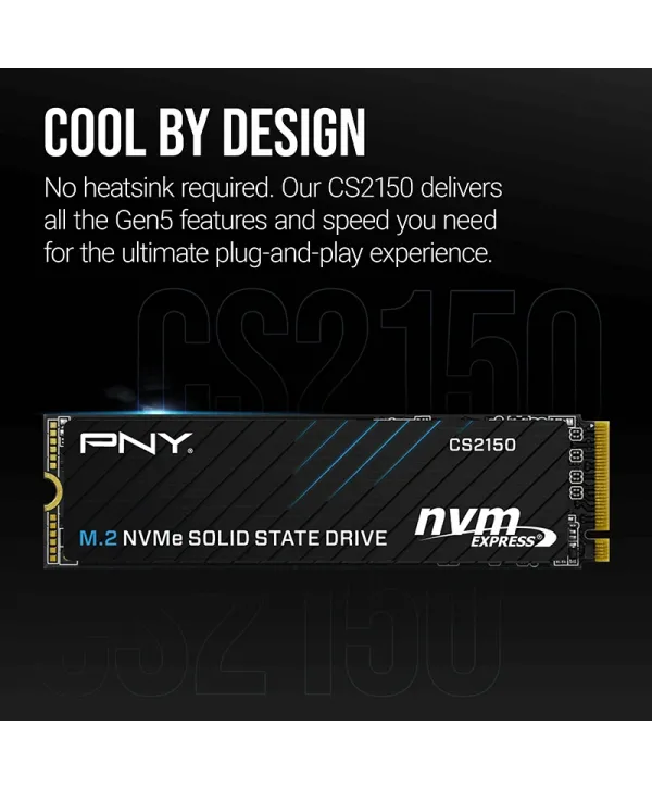 PNY CS2150 2TB  10200/8500 NVMe PCIe Gen5x4 M.2 SSD (M280CS2150-2TB-TB)