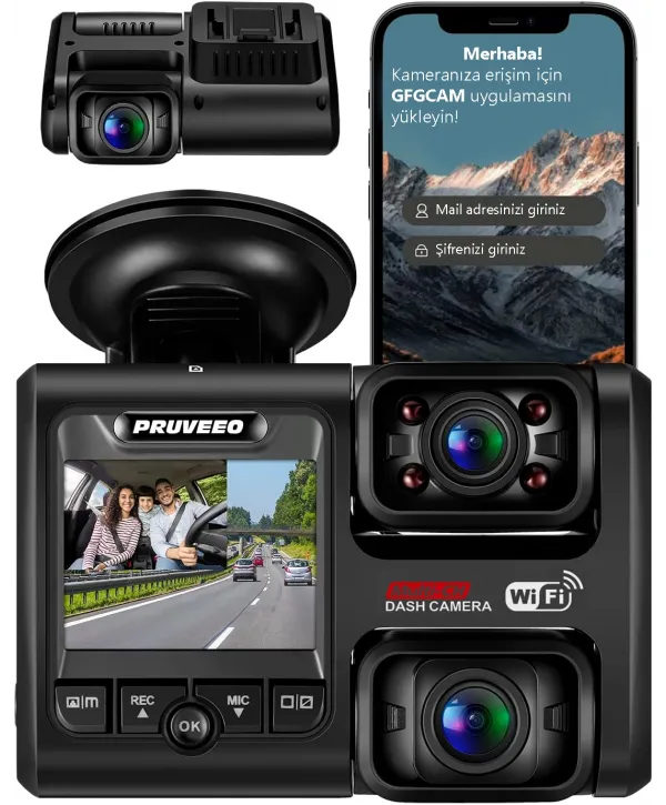 PRUVEEO D30 WI-FI 4K ARAC KAMERASI