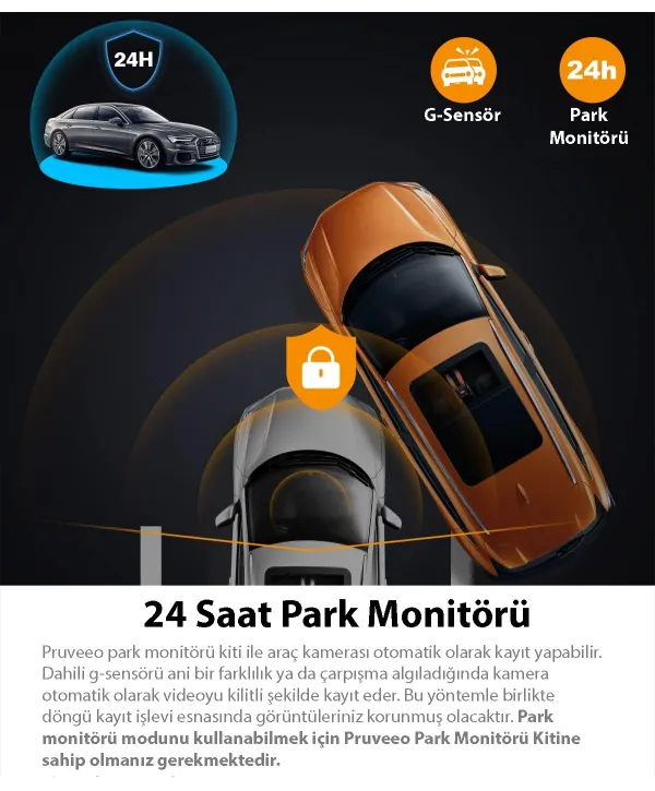 PRUVEEO D30 WI-FI 4K ARAC KAMERASI