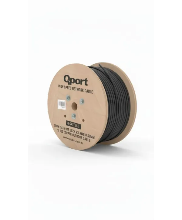 QPORT Q-CATFULL 23AWG 500 METRE CAT6 OUTDOOR SİYAH