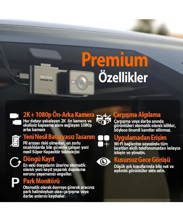 REXING C2 2K WIFI 32GB SD KART