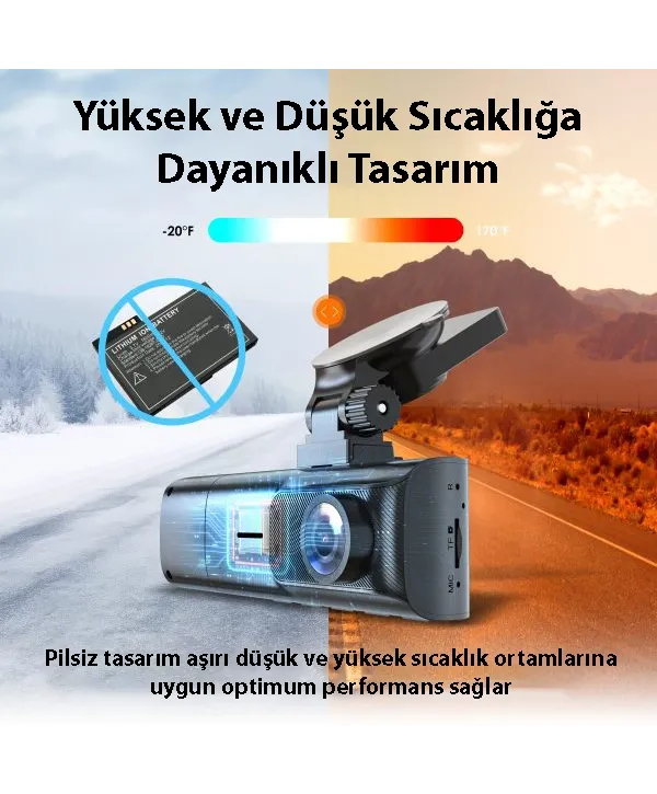 REXING R316 4K GPS WI-FI ARAC KAMERASI + 64GB SD