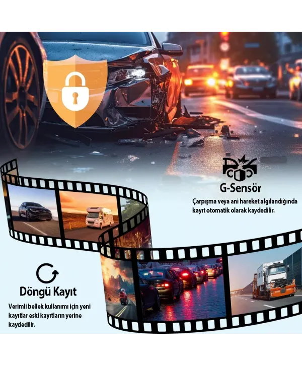 REXING R316 4K GPS WI-FI ARAC KAMERASI + 64GB SD