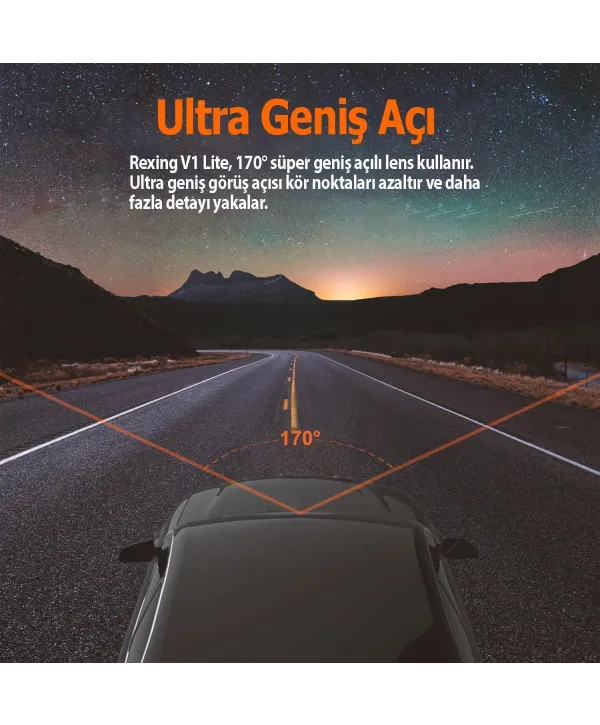 REXING V1 LITE 2K WIFI ARAC KAMERASI + 32GB SD KAR