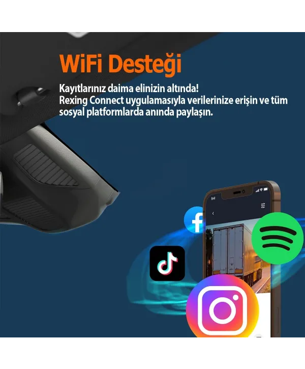 REXING V1 LITE 2K WIFI ARAC KAMERASI + 32GB SD KAR