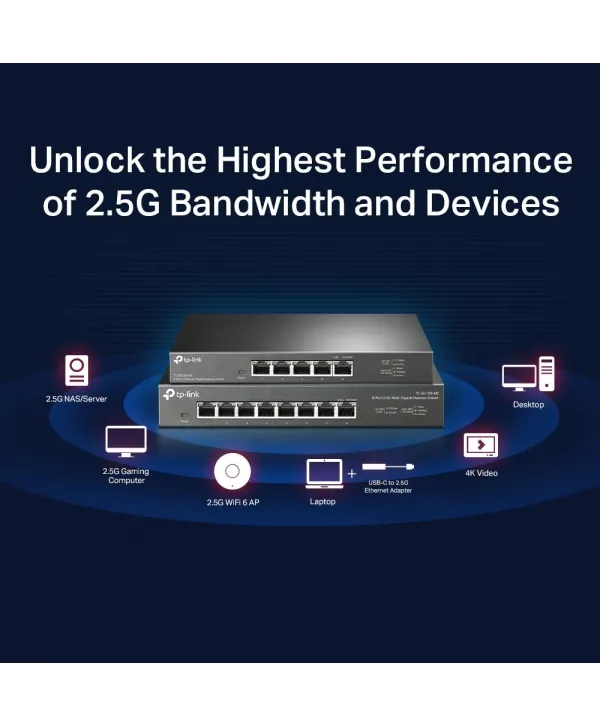 TP-LINK TL-SG108-M2 8PORT 10/100/1000 YÖNETİLEMEZ SWITCH