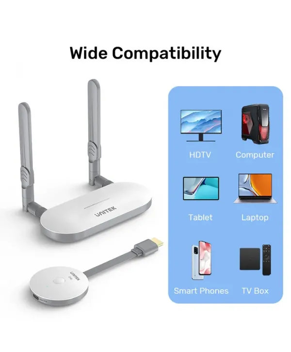 UNITEK KABLOSUZ HDMI VERİCİ & ALICI KIİTİ (V1183A01)