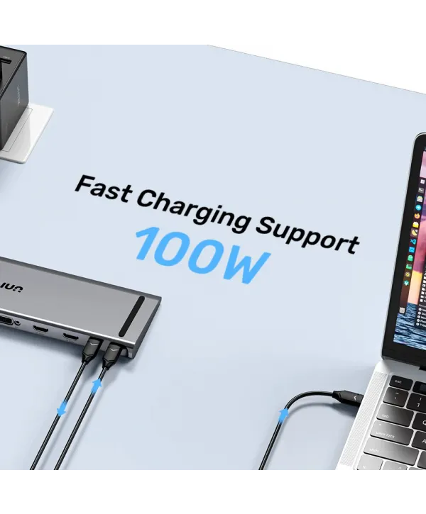 UNITEK UHUB11+ USB-C DISPLAYLINK 4K BAGLANTI ISTASYONU (D1147AGY01)