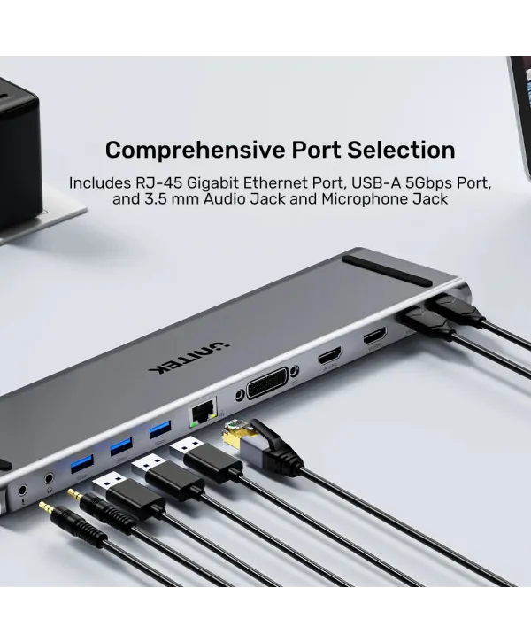 UNITEK UHUB11+ USB-C DISPLAYLINK 4K BAGLANTI ISTASYONU (D1147AGY01)