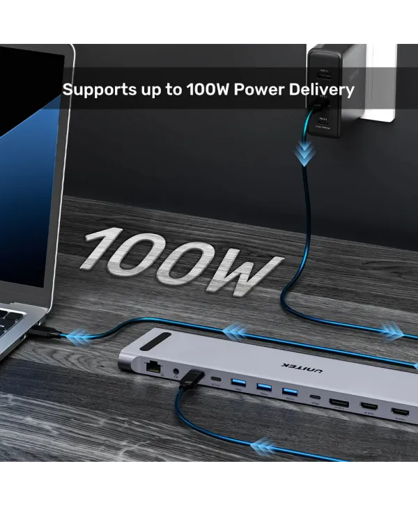 UNITEK UHUB15+ USB-C 4K BAGLANTI ISTASYONU (D1106AGY01)