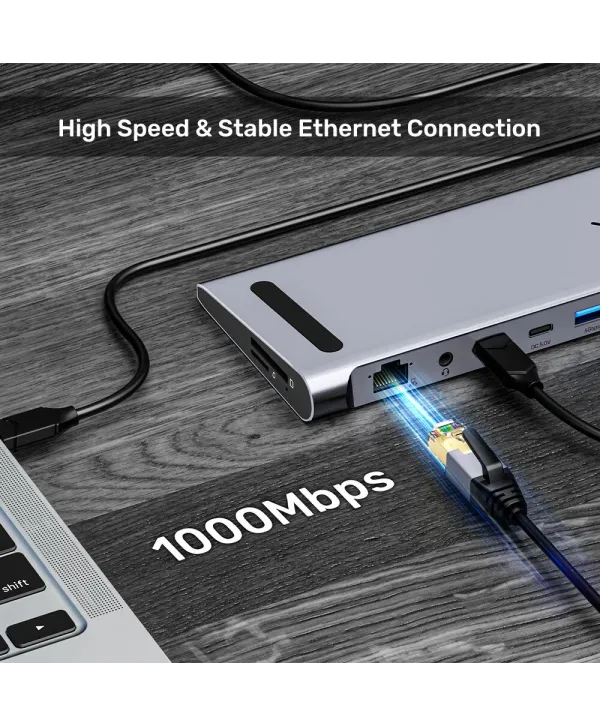 UNITEK UHUB15+ USB-C 4K BAGLANTI ISTASYONU (D1106AGY01)