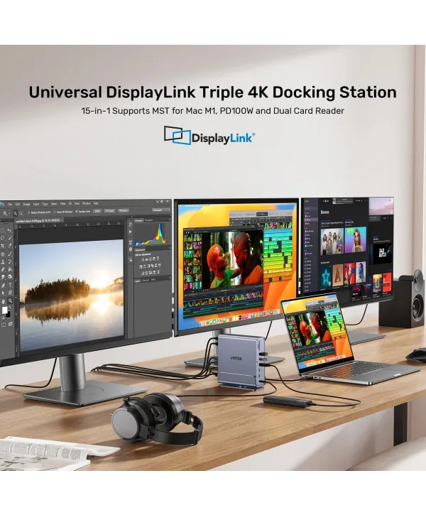 UNITEK UNIVERSAL DISPLAYLINK 4K KVM BAGLANTI ISTASYONU (D1135AGY01)