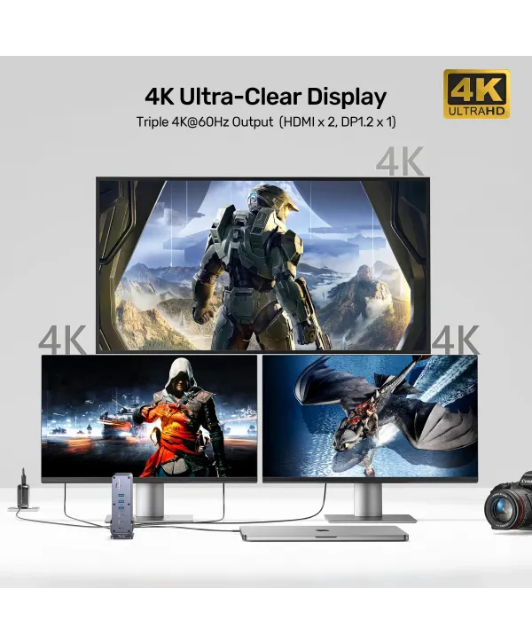 UNITEK UNIVERSAL DISPLAYLINK 4K KVM BAGLANTI ISTASYONU (D1135AGY01)