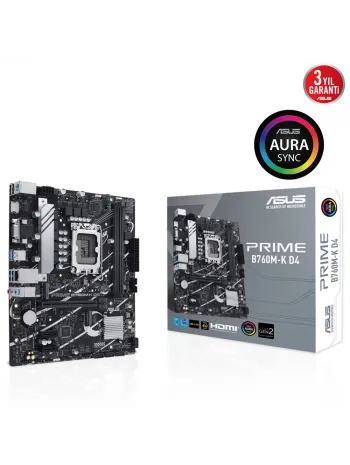ASUS PRIME B760M-K D4 DDR4 5333MHz(OC) RGB M.2 mATX 1700p