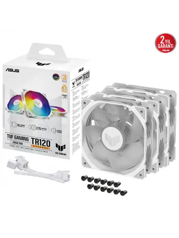 ASUS TUF TR120 120MM ARGB REVERSE 3IN1 BEYAZ KASA FANI