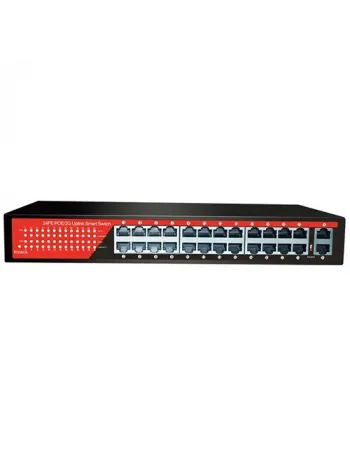 EZCOOL EZ-24PSF 24 PORT 24xFE+2xGE GİGABİT POE SWİTCH 320W